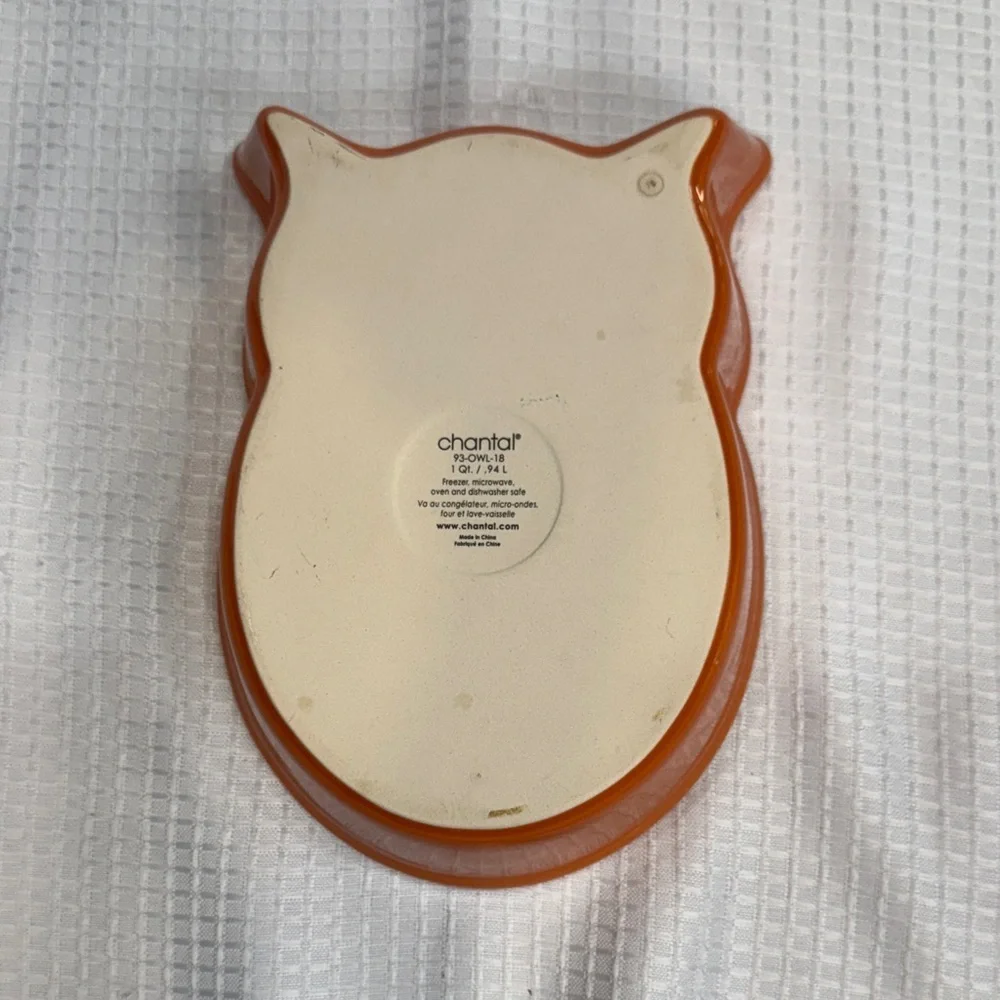Chantal Orange Owl-Shaped Ceramic Dish